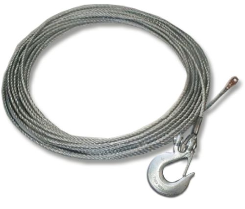 Winch Cable with Mega Winch Hook - GALVANIZED - 5/16 X 125 (9 800lb  strength) (4X4 VEHICLE RECOVERY) 